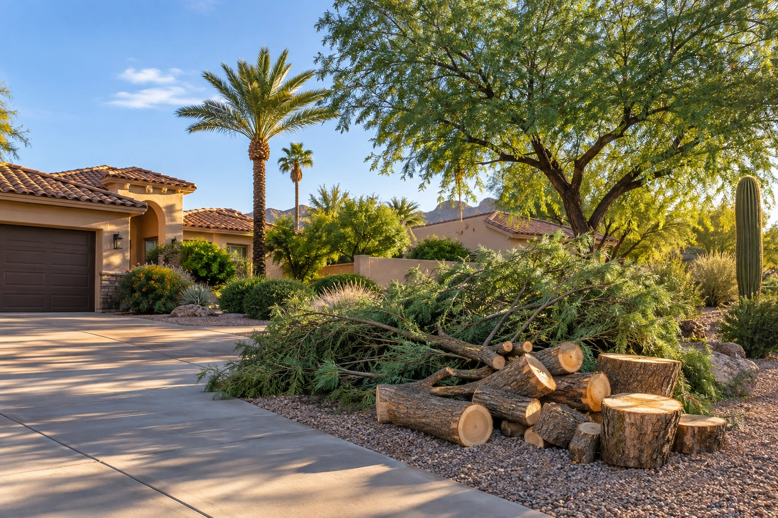 Tree Removal items and equipment in an Arizona residential setting
